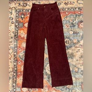 Women’s Burgundy Corduroy Straight Leg Pants - Size 4